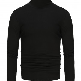 Men's Stylish Solid Shirt, Casual Breathable Lapel Long Sleeve Shirt Top For City Walk Street Hanging Outdoor Activities